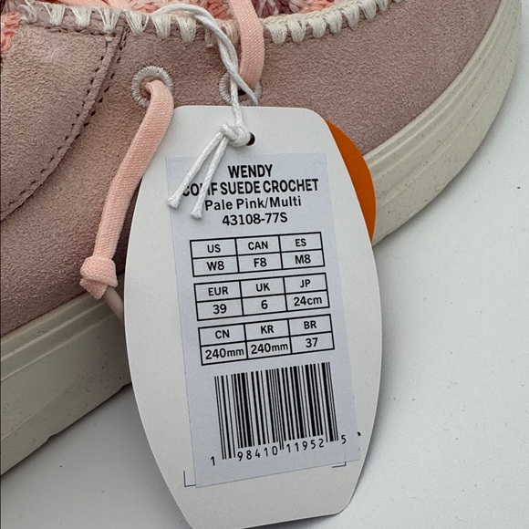 Hey Dude Limited Edition Pale Pink Suede Crochet Shoes - Picture 6 of 6